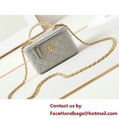 Chanel Lambskin, Resin & Gold-Tone Metal Clutch with Chain Bag AP3820 Light Gray 2025